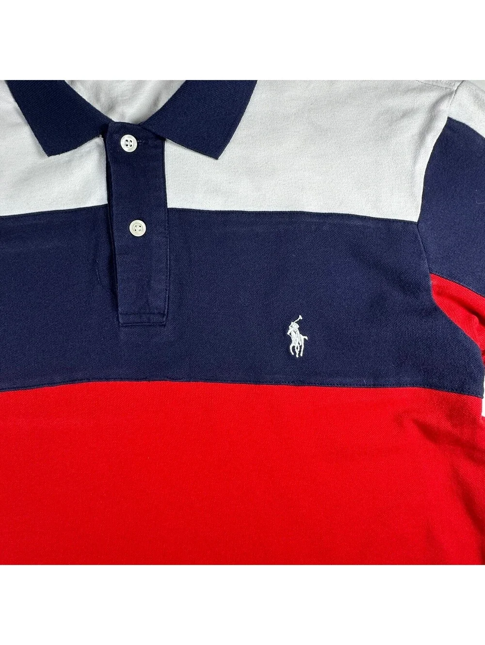 Polo Ralph Lauren Red White and Blue Polo 2XL (fits like a Large)